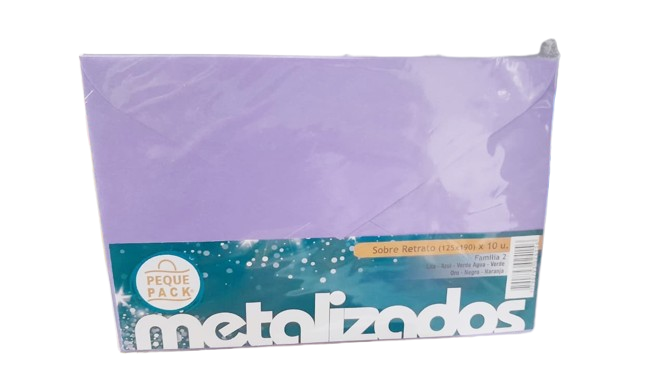 SOBRE COLOR METAL 12.5X19 LILAX10 PEQ