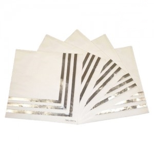 SERVILLETA PARTY STORE BORDE PLATA x12