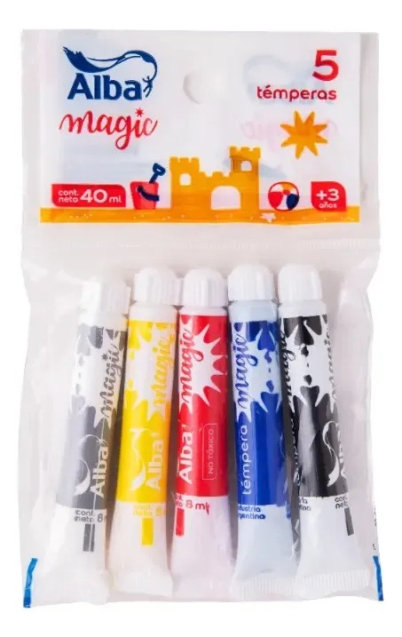 TEMPERA POMO x8ml. X 5 ALBA SURTIDO