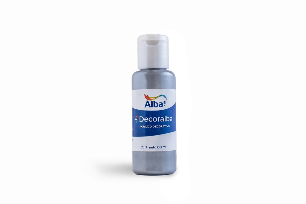 ACRILICO ALBA 60CC METALIZADO PLATA