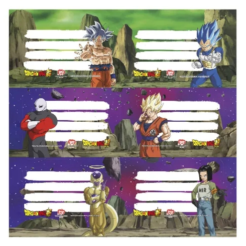 ETIQUETA MOOVING DRAGON BALL  X12
